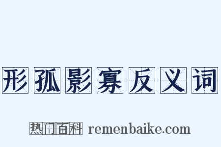 形孤影寡反义词是什么意思的图片